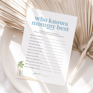 Who Knows Mommy Best Baby Beach Shower Game Invitation