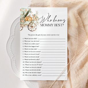 Who Knows Mommy Best Fall Pumpkin Baby Shower Game
