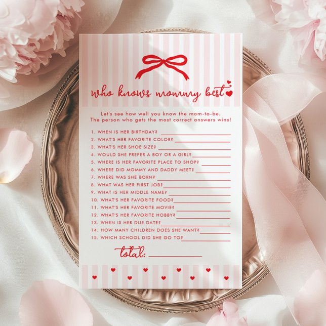 Who knows mommy best red heart Valentines day game (Creator Uploaded)