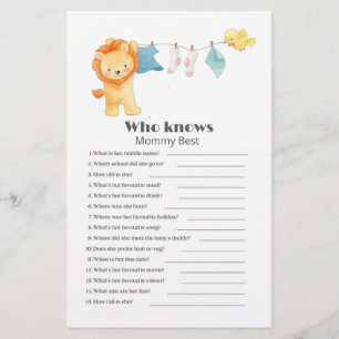 Who knows mommy best woodland Baby Shower Game