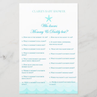 Who knows mum and dad - Baby Shower Game