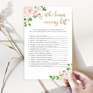 Who knows mummy best baby shower game