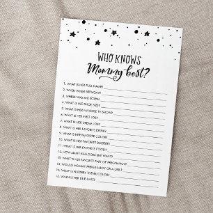 Who knows Mummy Best? Baby Shower Game Card