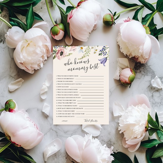 Who Knows Mummy Best Baby Shower Game Card (Creator Uploaded)