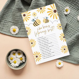 Who Knows Mummy Best Bee Baby Shower Game