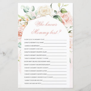 Who knows Mummy best Blush Baby Shower Game