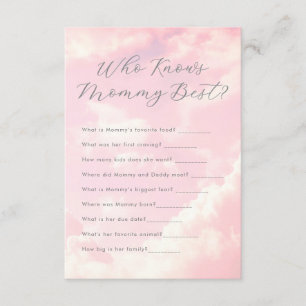 Who Knows Mummy Best Cloud Nine Pink Baby Shower   Enclosure Card