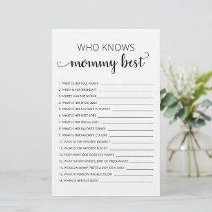 Who knows Mummy Best? Customised Baby Shower Game