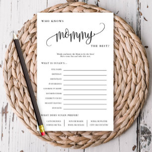 Who Knows Mummy Best Editable Paper Game Card