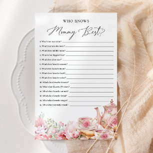 Who Knows Mummy Best Floral Tea Baby Shower Game