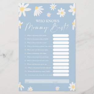 Who Knows Mummy Best Game, Baby Shower Card