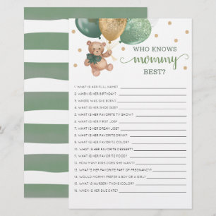 Who Knows Mummy Best Game Baby Shower Teddy Bear