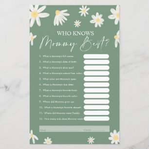  Who Knows Mummy Best Game Card