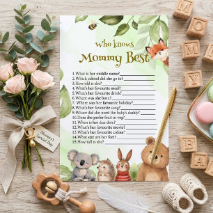 Who Knows Mummy Best Game Woodland Baby Shower