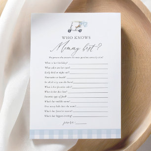Who Knows Mummy Best Golf Baby Shower Game Invitation