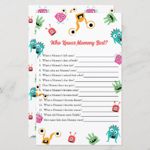 Who Knows Mummy Best Monster Baby Shower Game