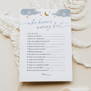 Who Knows Mummy Best Twinkle Star Baby Shower Invitation