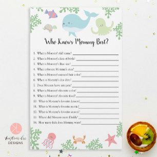 Who Knows Mummy Best Under Sea Baby Shower Game