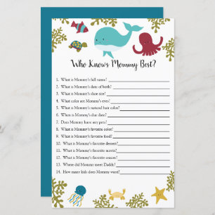 Who Knows Mummy Best Under Sea Baby Shower Game
