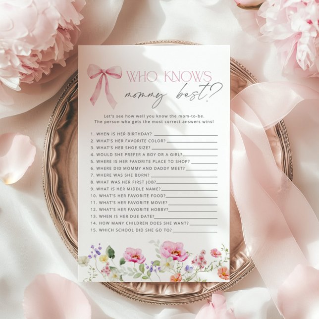  Who knows mummy best Wildflower baby shower game (Creator Uploaded)