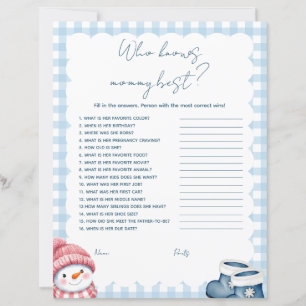 Who Knows Mummy Best Winter Baby Shower Game