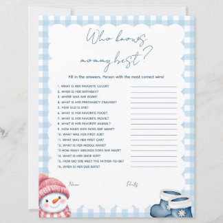 Who Knows Mummy Best Winter Baby Shower Game