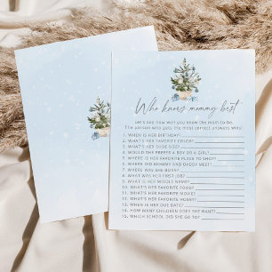Who knows mummy best Winter blue baby shower game