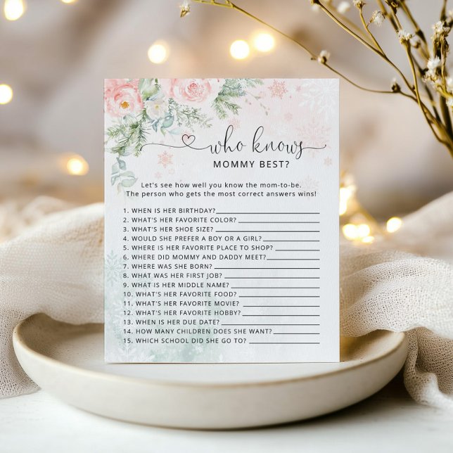 Who knows mummy best Winter pink eucalyptus game (Creator Uploaded)