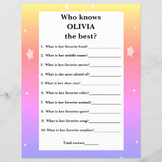 Who Knows The Birthday Girl Best Add Name  Flyer