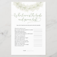 Who Knows The Bride And Groom Best Bridal Game