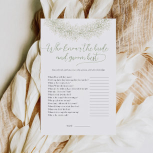 Who Knows The Bride And Groom Best Bridal Game Flyer