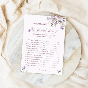 Who Knows The Bride Best Bridal Shower Game Card