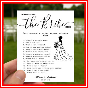 Who Knows The Bride Best Elegant Wedding Game Poster