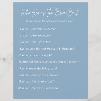 Who Knows The Bride Best? Party Game