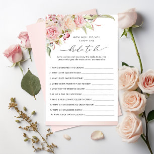 Who Knows the Bride Best Pink Bridal Shower Game