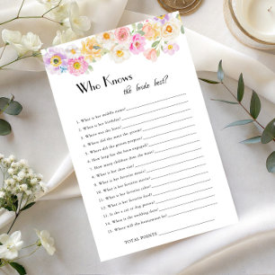 Who Knows the Bride Best Quiz