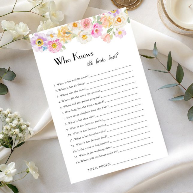 Who Knows the Bride Best Quiz (Creator Uploaded)