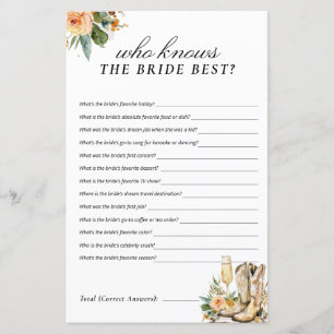 Who Knows the Bride Best Western Bridal Shower