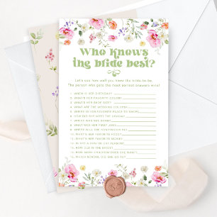 Who knows the bride best wildflower bridal game