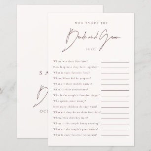 Who Knows The Bride&Groom Best Bridal Shower Game