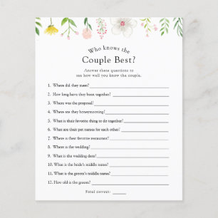 Who Knows the Couple Best Bridal Shower Game