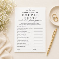 Who Knows the Couple Best Bridal Shower Game