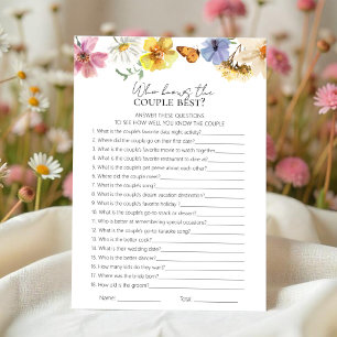 Who Knows The Couple Best Bridal Shower Game Card