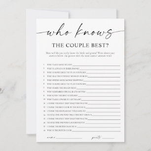 Who Knows the Couple Best Bridal Shower Game Invitation