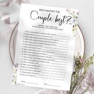 Who Knows The Couple Best Bridal Shower Game Invitation