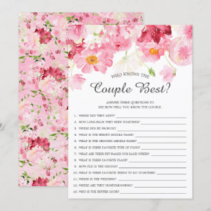 Who Knows the Couple Best Bridal Shower Game Invitation