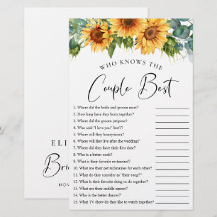 Who Knows the Couple Best Sunflower Shower Game