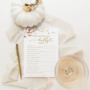Who Knows the Daddy Best Fall Baby Shower Game Invitation