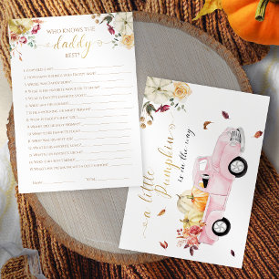 Who Knows the Daddy Best Fall Baby Shower Game Invitation