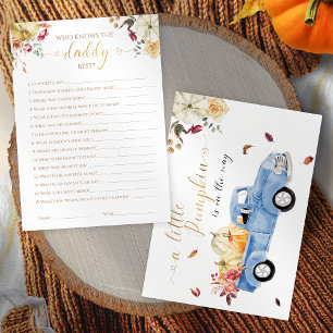 Who Knows the Daddy Best Fall Baby Shower Game Invitation